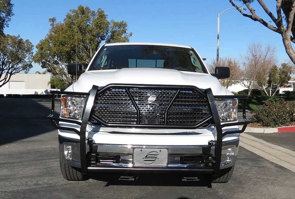 50-2250 – STEELCRAFT Grille Guard, 1-Piece Black Steel With Brush Guard Without Skid Plate Without Step Plate With Pu...